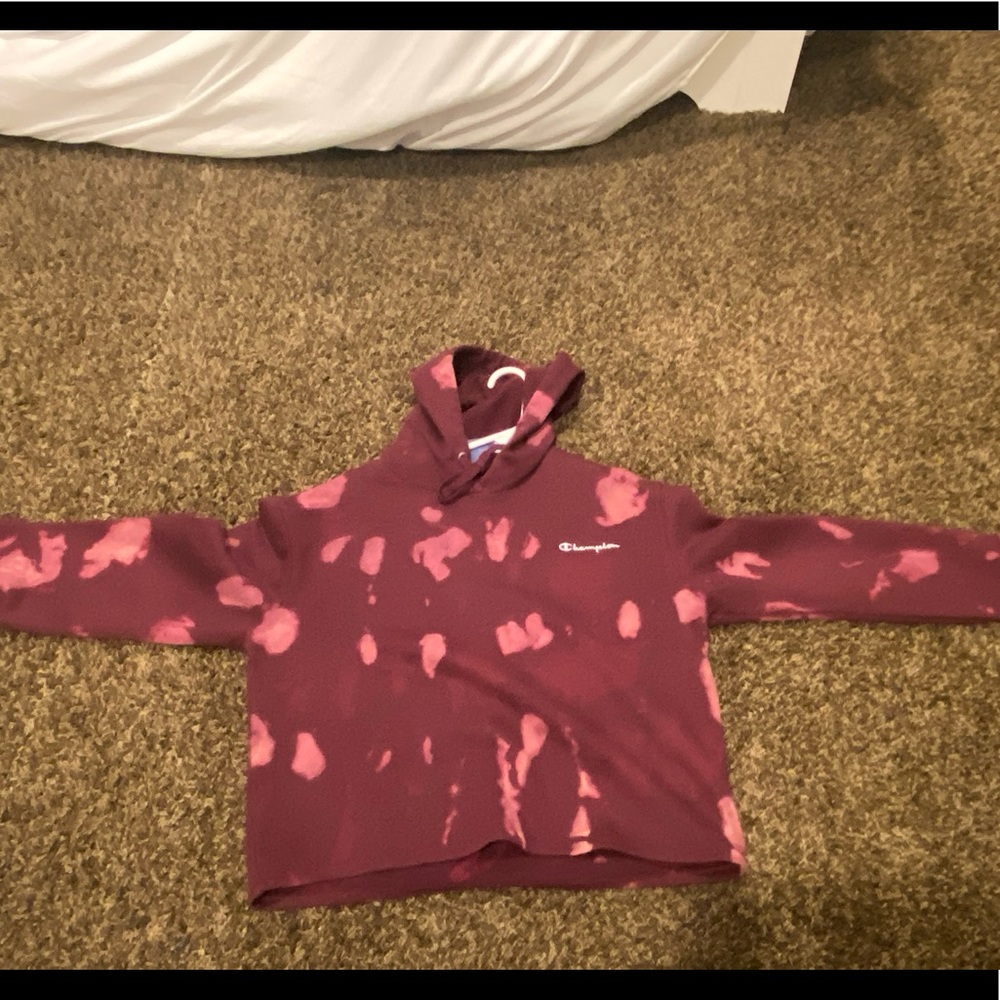 maroon bleached champion sweatshirt